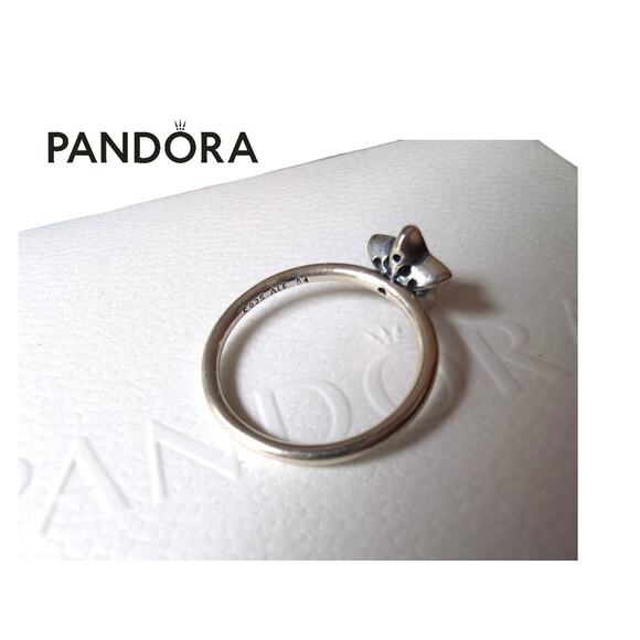 Pandora Sterling Silver Sparkling Wishbone Ring – Size 54 – NWOT - Picture 3 of 3